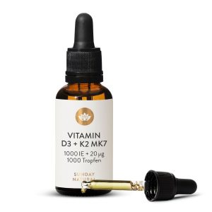 Вітамін D3 + K2 MK7 1000МО краплі 1000 порцій | sunday.co.ua (Vitamin D3 + K2 MK7  1.000 IE + 20 µg All-Trans 1000 Tropfen)