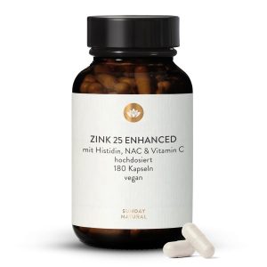 Цинк з гістидином, NAC і вітаміном C — 180 капсул (Zink Enhanced Histidin, NAC + C)
