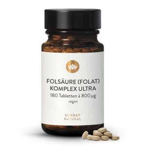 Фолієва кислота Ultra 800 комплекс 3 форми фолату 180 табл (Folsäure (Folat) Komplex Ultra 800)