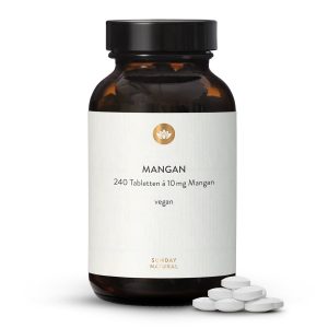 Марганець глюконат 10 мг — 240 таблеток | веганський (Mangan Gluconat Tabletten 10mg)