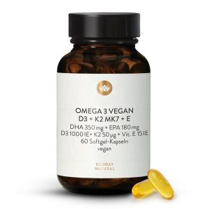 Омега-3 Веган з Вітаміном D3 K2 E з водоростей 60 капс (Omega 3 plus Vitamin D3 + K2 + E Vegan)