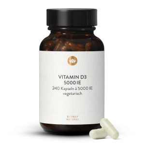 Вітамін D3 5000 МО у капсулах – висока доза, 240 шт (Vitamin D3 5.000IE Hochdosiert)