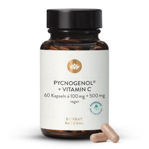 Піктогенол Pycnogenol® 100мг + Вітамін C 500мг, 60 капсул (Pycnogenol® 100+C Kiefernrindenextrakt)