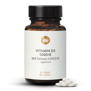 Вітамін D3 5000 МО 365 таблеток високодозований Sunferol (Vitamin D3 5.000IE Hochdosiert 365 Presslinge)