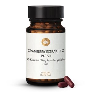 Екстракт журавлини PAC 50 + Вітамін C | 90 капсул (Cranberry Extrakt PAC 50 + C)
