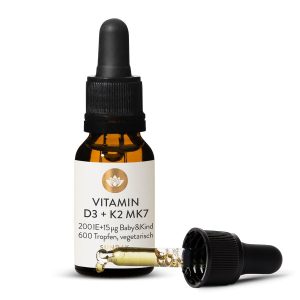 Вітамін D3 + K2 MK7 краплі для немовлят 200 МО + 15 мкг (Vitamin D3 + K2 MK7 200 IE + 15 µg Tropfen)