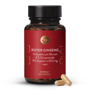Червоний Женьшень Панакс 4% Гінозиди 90 капсул | Sunday (Roter Ginseng Natur 4%)