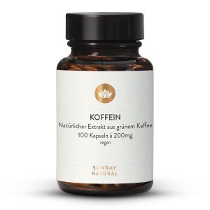 Кофеїн 200 мг капсули з зеленої кави 100 шт | Sunday (Koffein 200mg Kapseln)