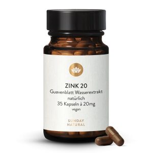 Цинк рослинний 20 мг з гуави | Веган капсули 35 шт (Zink Pflanzlich 20 mg Hochdosiert)