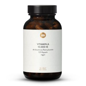 Вітамін A 10 000 МО ретинілацетат у капсулах 120 шт (Vitamin A 10.000 IE Hochdosiert)