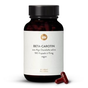 Бета-каротин 15 мг з водоростей Дуналієла – капсули (Beta-Carotin 15mg aus Algen)