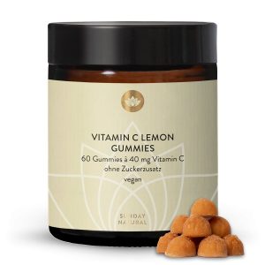 Вітамін C Лимонні Жувальні Цукерки 60 шт — без цукру (Vitamin C Lemon Gummies)