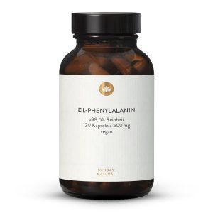 DL-Фенілаланін 500 мг 120 капсул — амінокислота з Німеччини (DL-Phenylalanin 500 mg Kapseln)