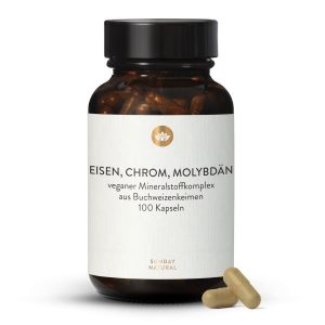 Залізо, Хром, Молібден з пророщеної гречки — 100 капсул (Eisen, Chrom, Molybdän Kapseln)