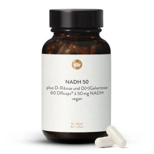 NADH 50 мг з D-Рибозою та D(+)Галактозою — 60 капсул (NADH 50 D-Ribose & D(+)Galactose)