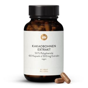 Екстракт какао-бобів 500 мг капсули — 50% поліфенолів (Kakaobohnen Extrakt Kapseln)