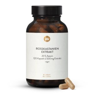 Екстракт кінського каштану 500 мг — 20% есцину, 120 капсул (Rosskastanien Extrakt)