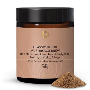 Грибний напій з Геріцієм, Рейші, Чага, Кордицепсом 100г (Classic Blend Mushroom Brew)
