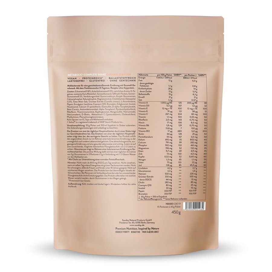 Metabolic Complete Shake Карамель — протеїновий коктейль 450г (Metabolic Complete Shake Caramel Flavour) - Зображення 2