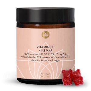 Вітамін D3 + K2 MK7 жувальні цукерки 1000 МО — 60 шт (Vitamin D3 + K2 MK7 Gummies)