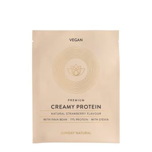 Веганський протеїн полуниця 77% білка з гороху та бобів фава (Creamy Protein Natural Strawberry)