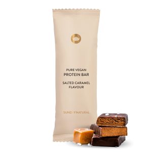 Веганський протеїновий батончик Солона Карамель 40г | 26% білка (Pure Vegan Protein Bar Salted Caramel)