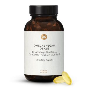 Омега-3 Веган XL з вітамінами D3, K2 та E — 90 капсул (Omega 3 Vitamin D + K2 + E Vegan XL)