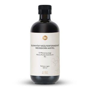 SUNVITA® Ферментат Глід Омела з Комбучою | 500 мл (SUNVITA® Kräuterferment Weissdorn Mistel)